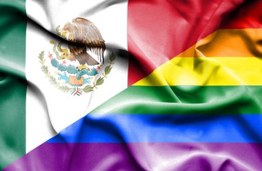 Gurur ve Meksika bayrağı sallayarak