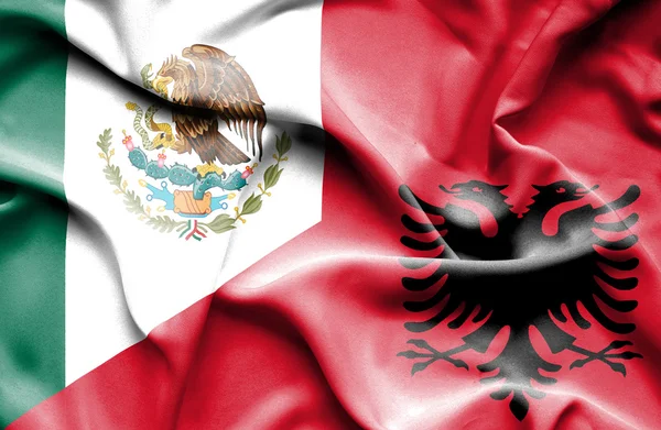 Drapeau de l'Albanie et du Mexique — Photo