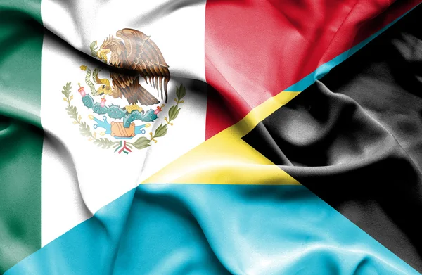 Macha flagą Bahama i Meksyku — Zdjęcie stockowe