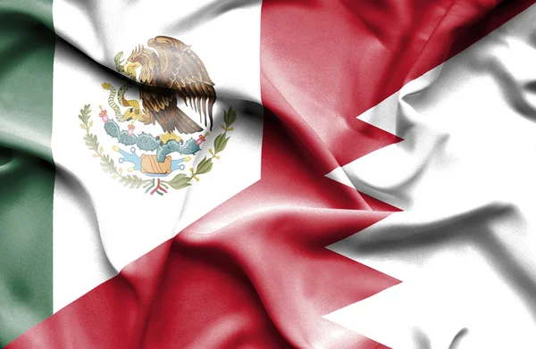Bahrain viftande flagga Mexiko — Stockfoto