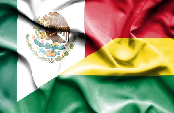 Bandera ondeante de Bolivia y México —  Fotos de Stock