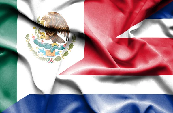 Bandeira acenando da Costa Rica e México — Fotografia de Stock