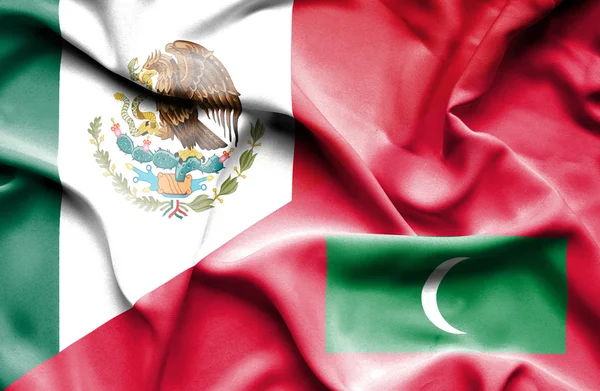 Bandeira acenando de Maldivas e México — Fotografia de Stock