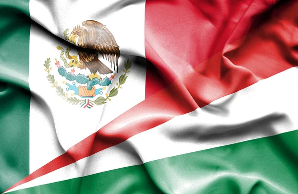 Machać flaga Seszeli i Meksyku — Zdjęcie stockowe