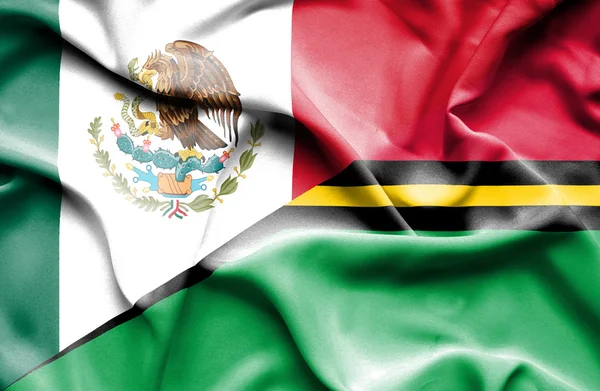 Bandeira acenando de Vanuatu e México — Fotografia de Stock