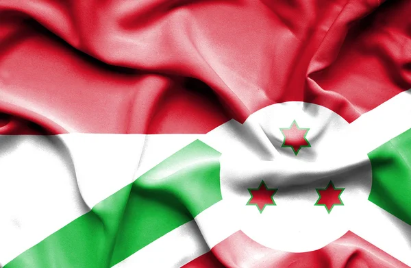 Bandiera sventolante del Burundi e Monaco — Foto Stock