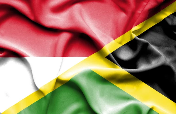 Sventolando bandiera della Giamaica e Monaco — Foto Stock