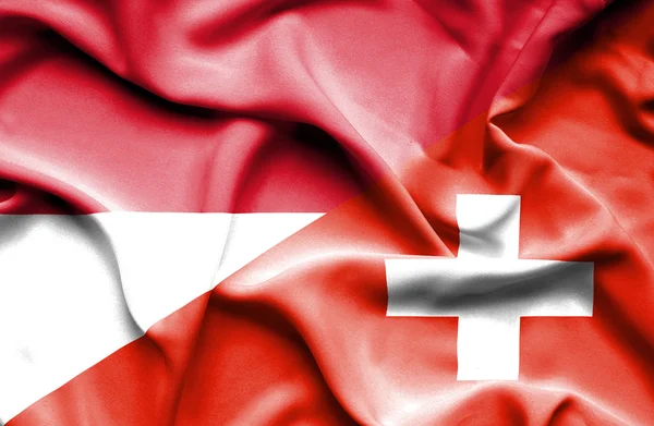 Drapeau de la Suisse et Monaco — Photo