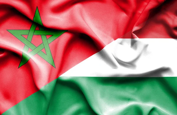 Drapeau de la Hongrie et du Maroc — Photo