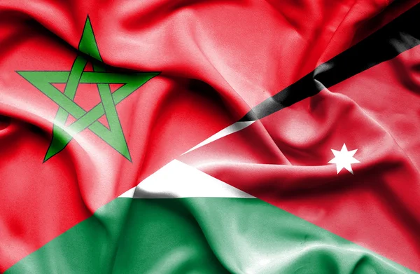 Drapeau de la Jordanie et du Maroc — Photo