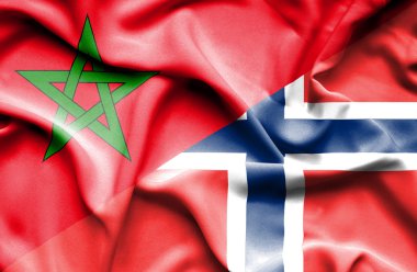 Norveç ve Fas dalgalanan bayrak