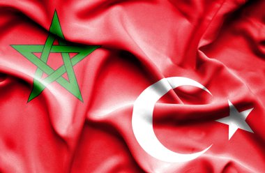 Türkiye ile Fas bayrağı sallayarak