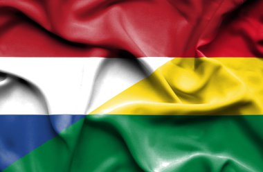 Bolivya ve Hollanda bayrağı sallayarak