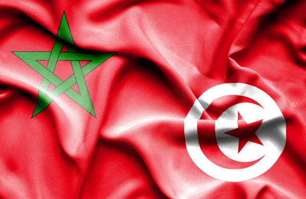 Drapeau de la Tunisie et du Maroc — Photo