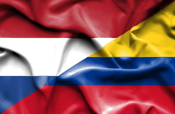 Drapeau de la Colombie et des Pays-Bas — Photo