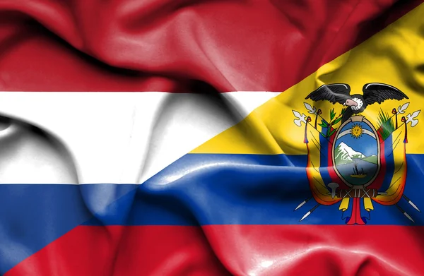 Bandera ondeante de Ecuador y Holanda —  Fotos de Stock