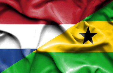 sao tome ve principe ve Hollanda bayrağı sallayarak