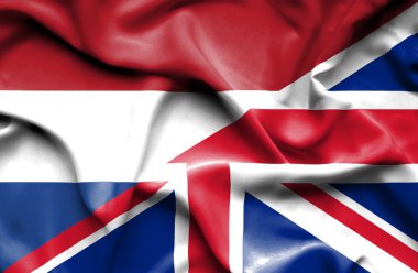 Birleşik veliahta ve Hollanda bayrağı sallayarak