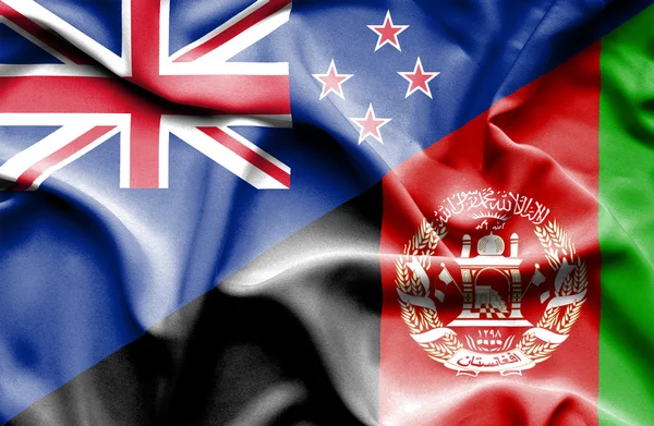 Afghanistan och Nya Zeeland viftande flagga — Stockfoto
