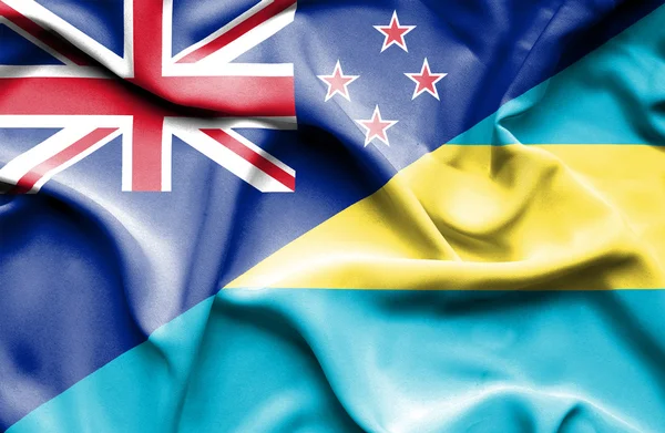 巴哈马群岛和新西兰那飘扬的旗帜 — 图库照片