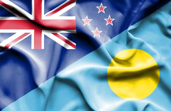 Bandeira de Palau e Nova Zelândia — Fotografia de Stock