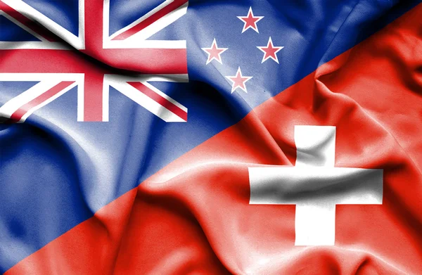 Флаг Швейцарии и Новой Зеландии — стоковое фото