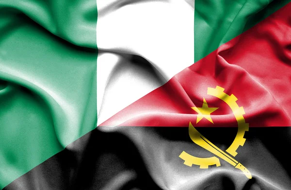 Bandeira acenando de Angola e Nigéria — Fotografia de Stock