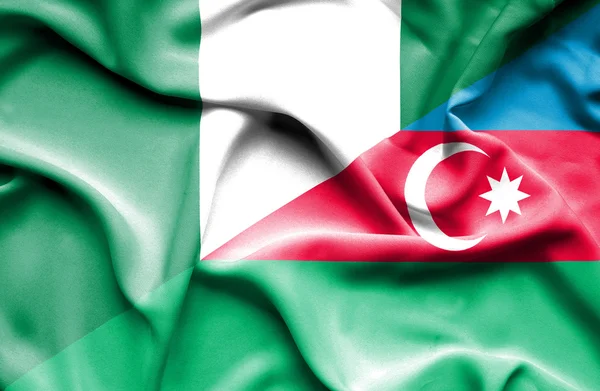 Bandera ondeante de Azerbajan y Nigeria —  Fotos de Stock