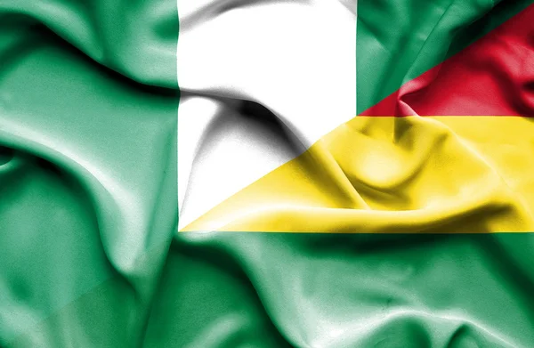 Bandera ondeante de Bolivia y Nigeria — Foto de Stock