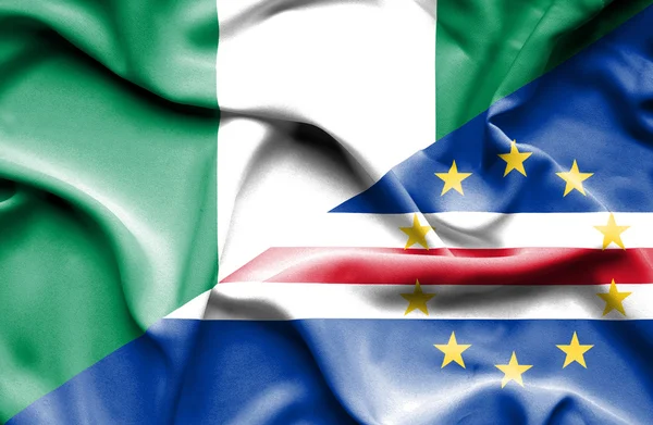 Waving flag of Cape Verde and Nigeria — Stock Photo, Image