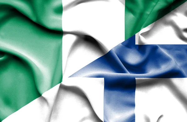 Drapeau de la Finlande et du Nigeria — Photo