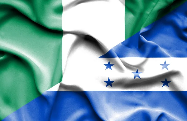 Bandeira acenando de Honduras e Nigéria — Fotografia de Stock