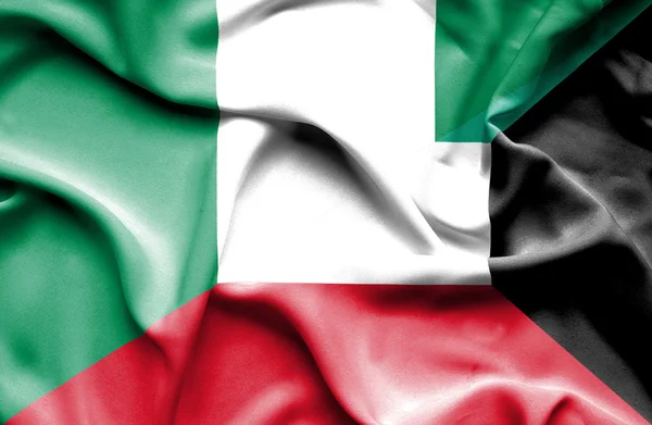 Bandera ondeante de Kuwait y Nigeria —  Fotos de Stock