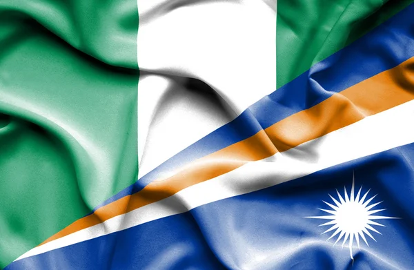 Bandeira das Ilhas Marshall e Nigéria — Fotografia de Stock