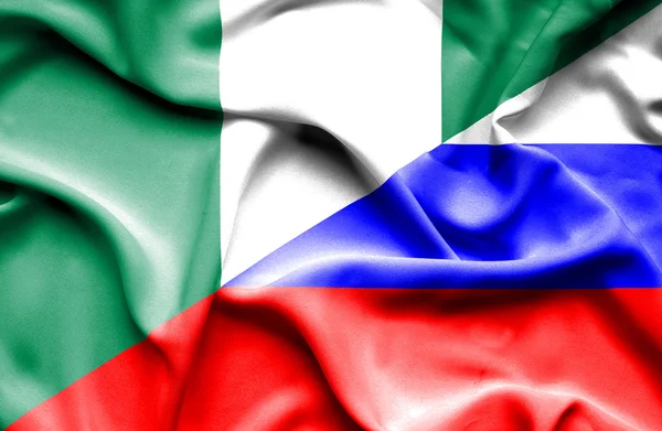 Drapeau de la Russie et du Nigeria — Photo