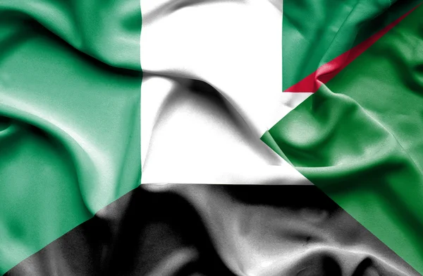 Drapeau agitant du Soudan et du Nigeria — Photo