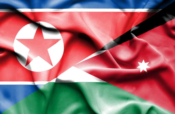 Флаг Иордании и КНДР — стоковое фото