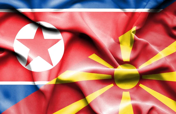 Флаг Македонии и КНДР — стоковое фото