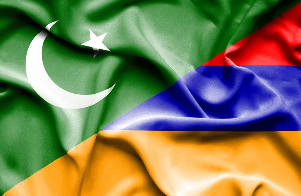 Waving flag of Armenia and Pakistan — Stock Photo, Image