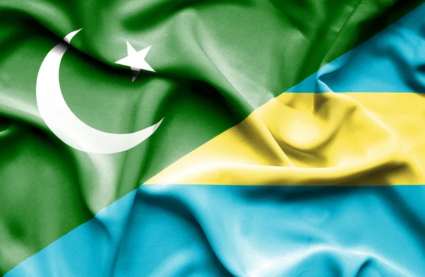 Waving flag of Bahamas and Pakistan — Stock Photo, Image