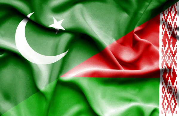 Розмахував прапором Білорусі та Пакистану — стокове фото