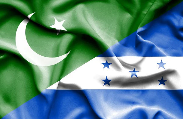 Drapeau agitant du Honduras et du Pakistan — Photo