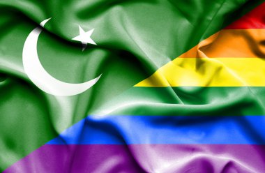 gurur ve pakistan bayrağı sallayarak