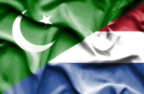 Bandera ondeante de Países Bajos y Pakistán —  Fotos de Stock