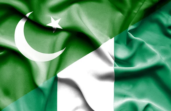 Ondeando la bandera de Nigeria y Pakistán — Foto de Stock