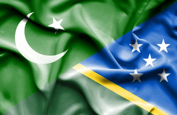 Bandeira das Ilhas Salomão e do Paquistão — Fotografia de Stock