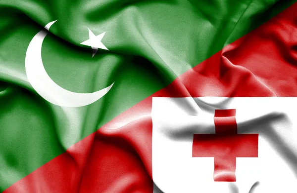 Sventolando bandiera di Tonga e Pakistan — Foto Stock