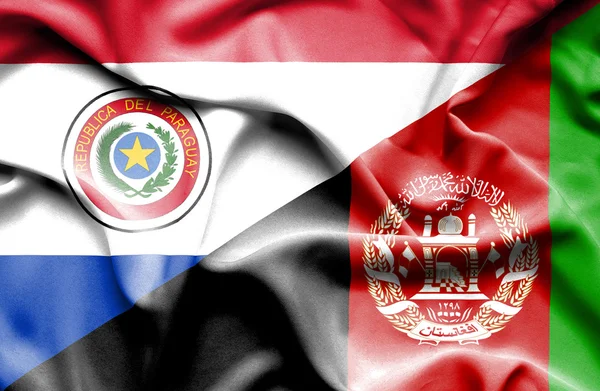 Bandera ondeante de Afganistán y Paraguay — Foto de Stock