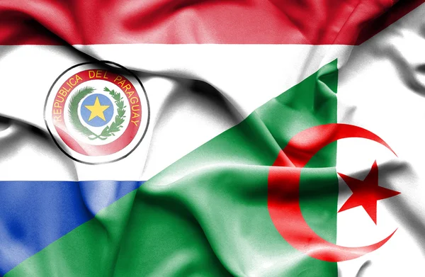 Machać flaga Algierii i Paragwaju — Zdjęcie stockowe