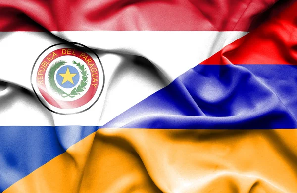 Machać Flaga Armenii i Paragwaju — Zdjęcie stockowe